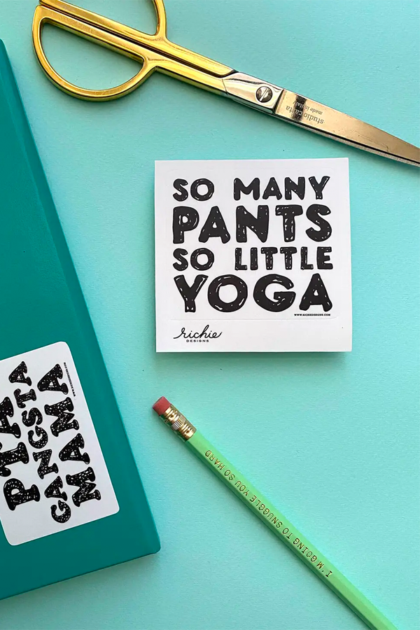 So Many Pants So Little Yoga Sticker - Main Image Number 1 of 1