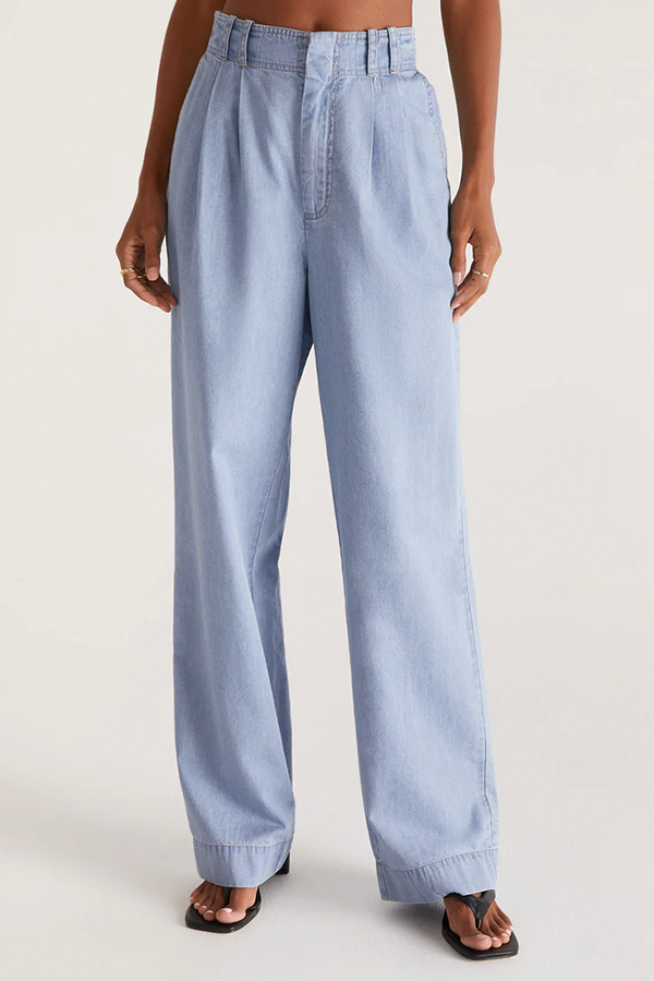 Farah Chambray Trouser | Light Chambray - Main Image Number 1 of 3