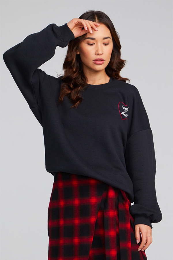 Rock N Roll Heart Crewneck | Shadow - Thumbnail Image Number 5 of 5
