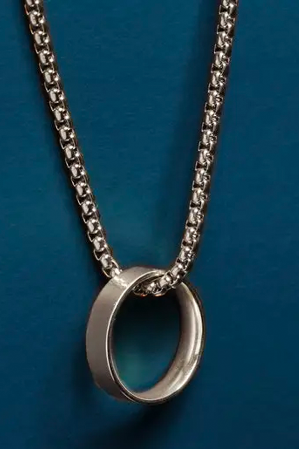 Waterproof Stainless Steel Ring Necklace - Main Image Number 1 of 2