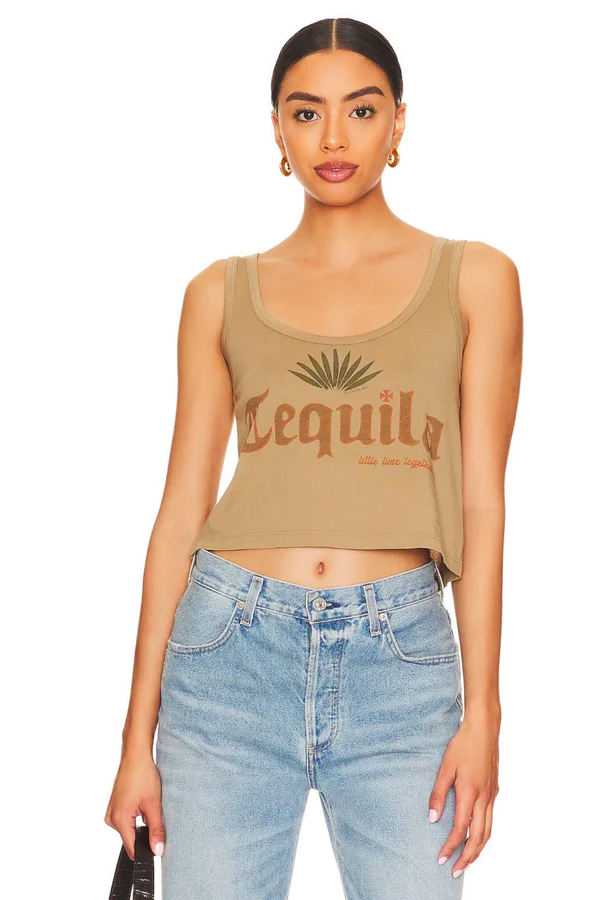 Tequila Time Boxy Tank | Camel - Main Image Number 1 of 4