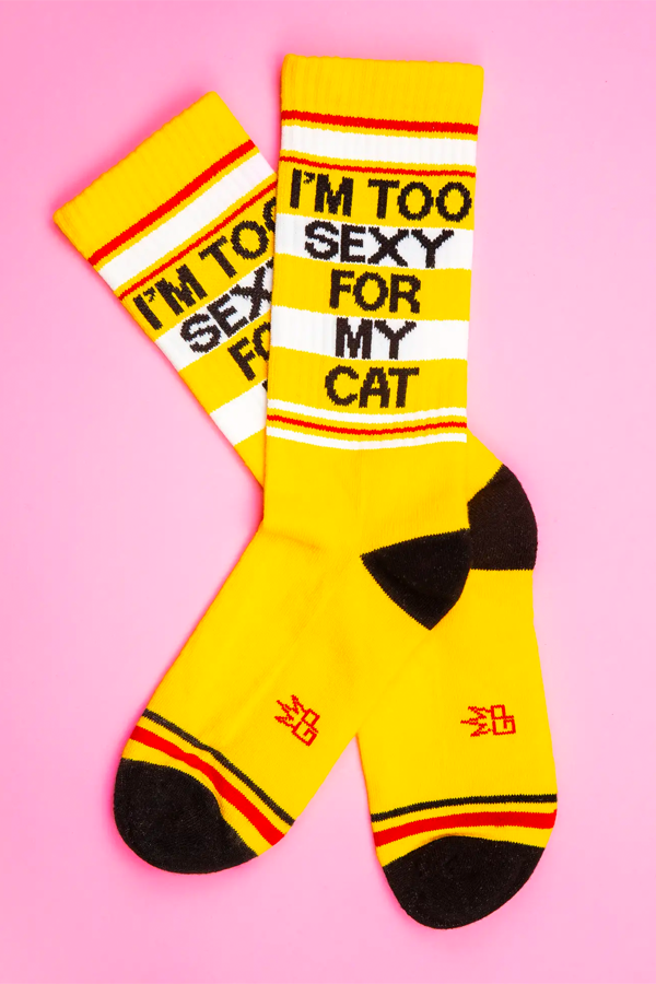 I'm Too Sexy For My Cat Ribbed Gym Sock
