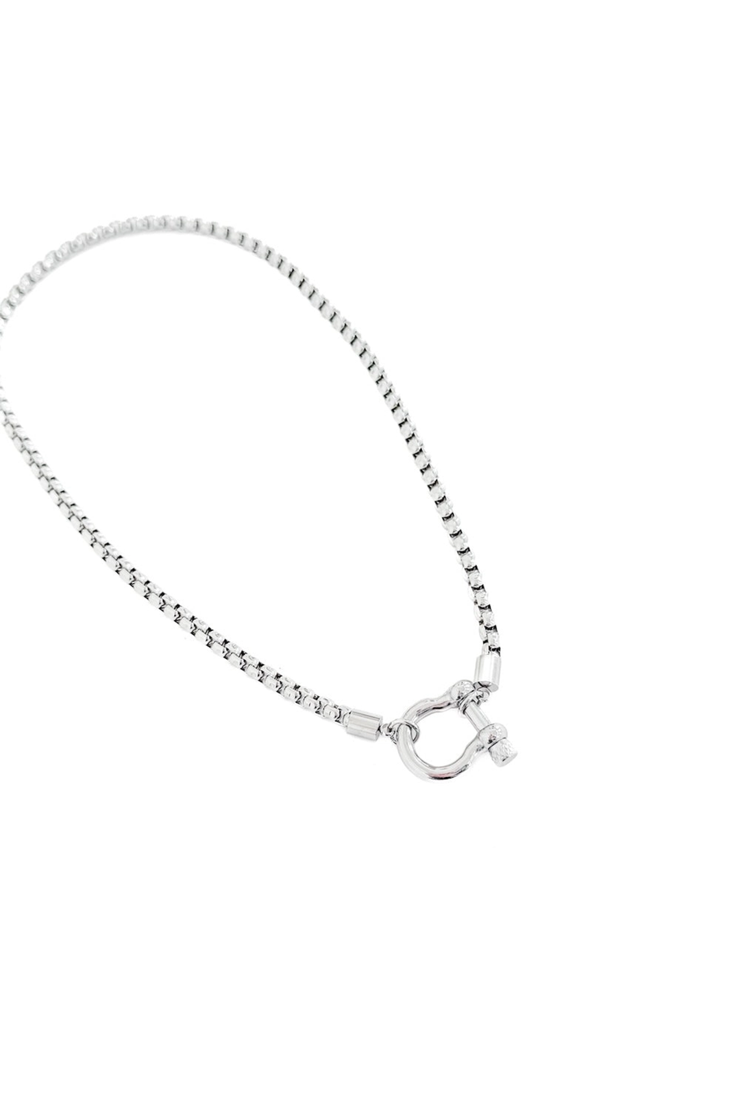Lucky Me Horseshoe Toggle Necklace | Silver - Visual Media Number 2 of 2
