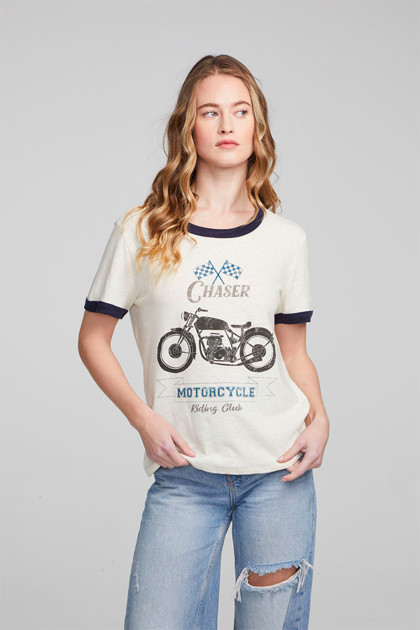 Chaser Motorcycle Club Tee | Bright White - Main Image Number 4 of 4
