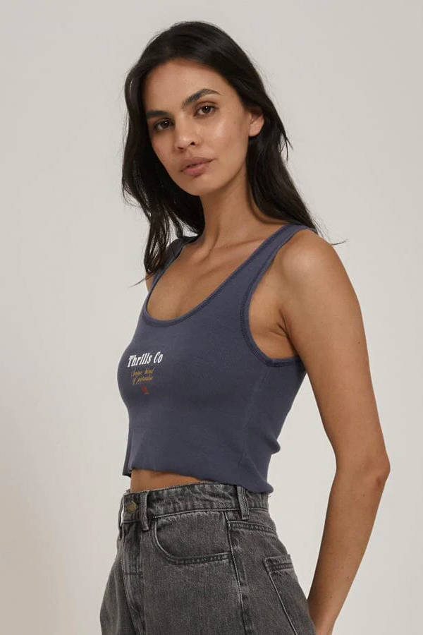 Heavy Strength Rib Crop | Vintage Navy - Thumbnail Image Number 3 of 3
