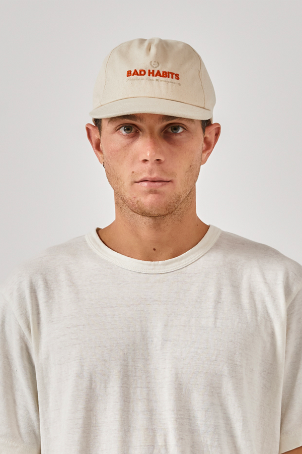 Bad Habits 5 Panel Cap | Unbleached - Visual Media Number 1 of 3