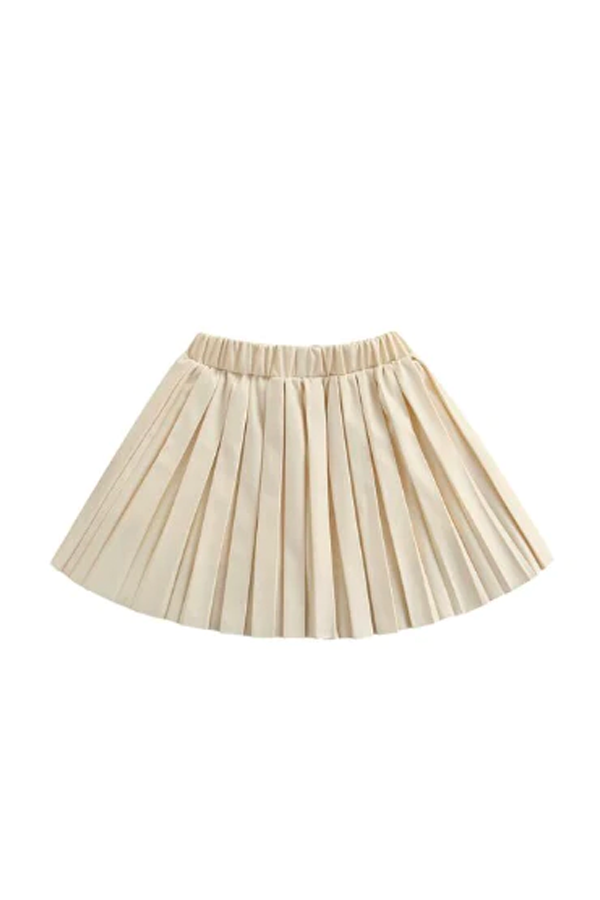 Megan Pleated Kids Skirt | Ivory - Main Image Number 1 of 1