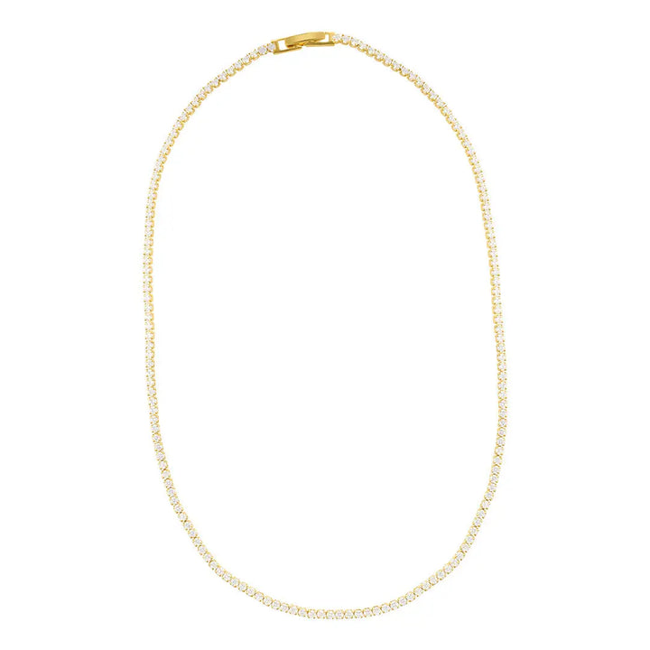 Micro Tennis Necklace | Gold - Thumbnail Image Number 1 of 2

