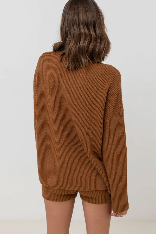 Classic Knit Jumper | Caramel - Thumbnail Image Number 2 of 2
