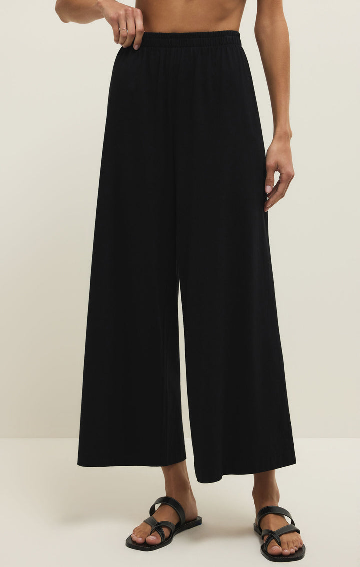 Scout Jersey Crop Flare Pant | Black - Thumbnail Image Number 1 of 2
