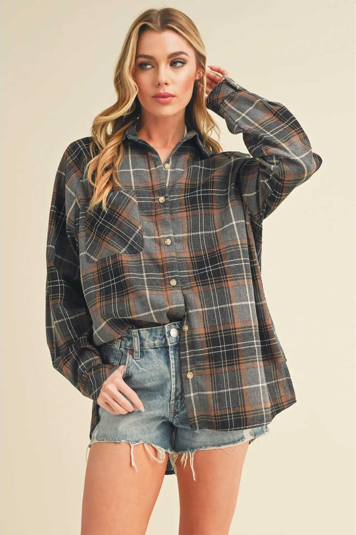 Plaid Flannel Shirt | Gray - Thumbnail Image Number 1 of 2
