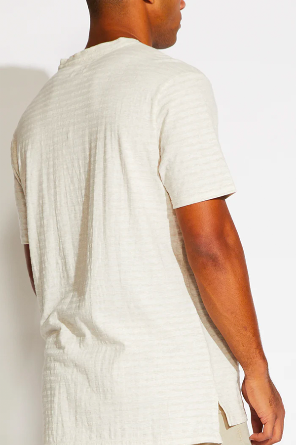 Riley Striped Henley | Heather Stone - Thumbnail Image Number 3 of 3
