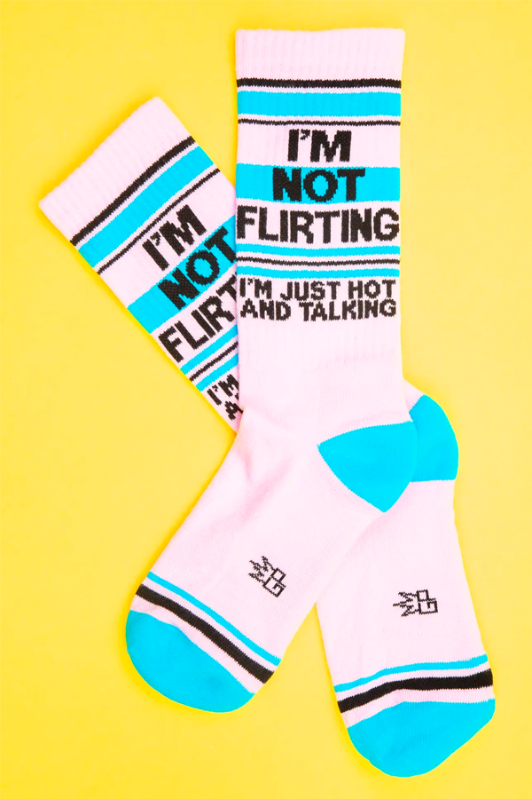I'm Not Flirting Ribbed Gym Socks - Main Image Number 1 of 1