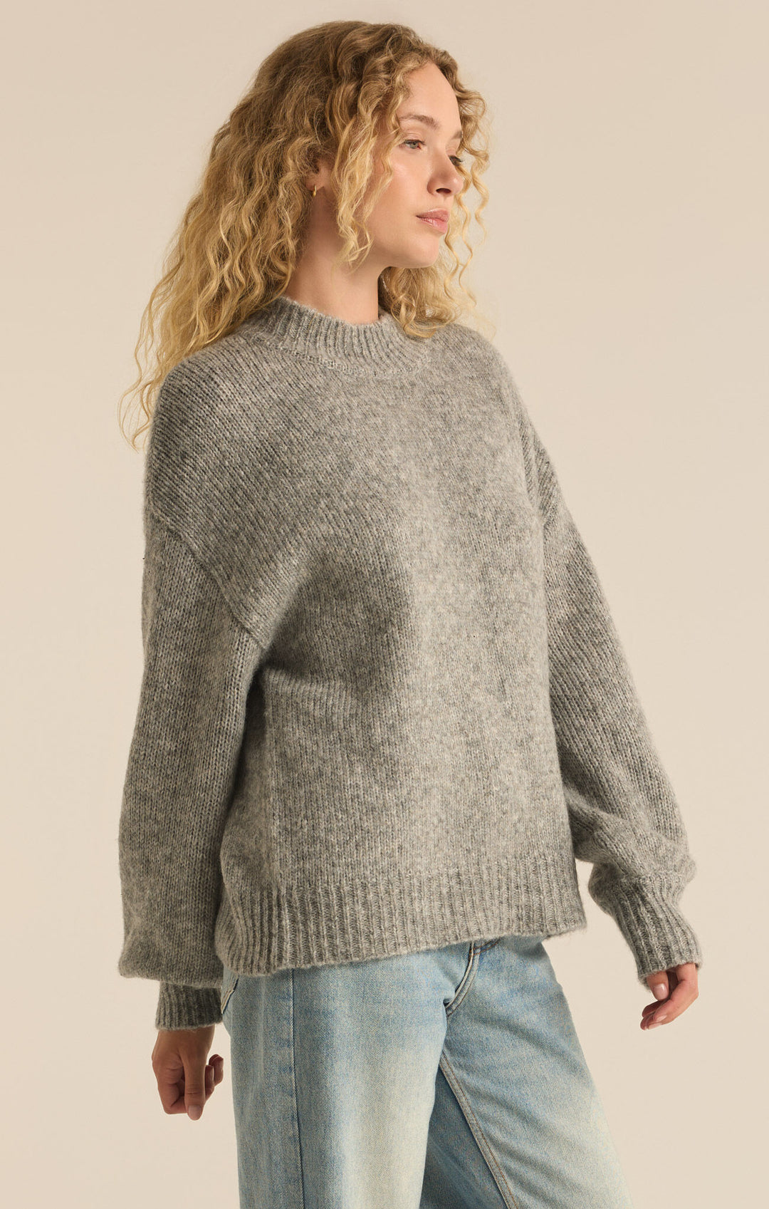 Danica Sweater | Classic Heather Grey - Visual Media Number 2 of 3