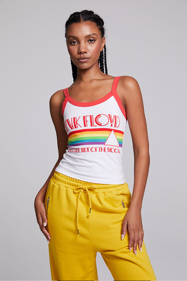 Pink Floyd Rainbow Tank Top | White - Thumbnail Image Number 1 of 2
