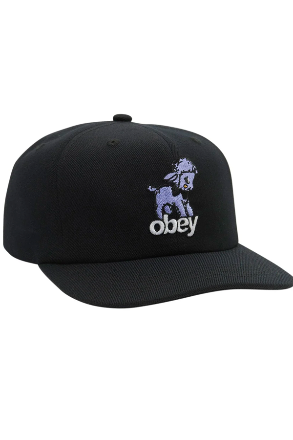 Obey Lamb 6 Panel Classic Snap | Black - Thumbnail Image Number 1 of 2

