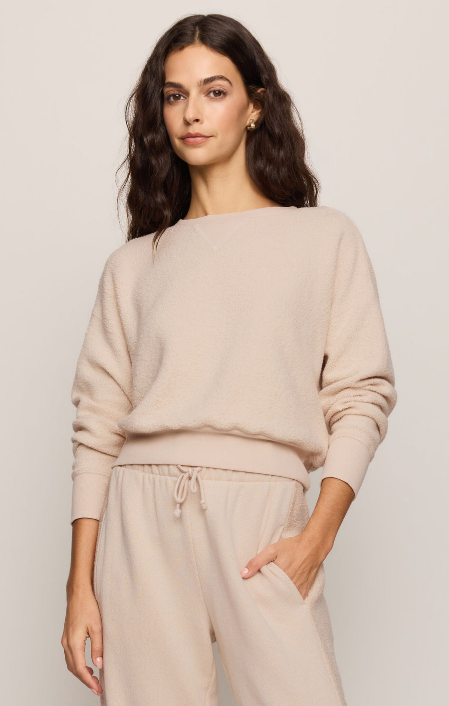 Clubhouse Textured Sweatshirt | Frosted Pearl