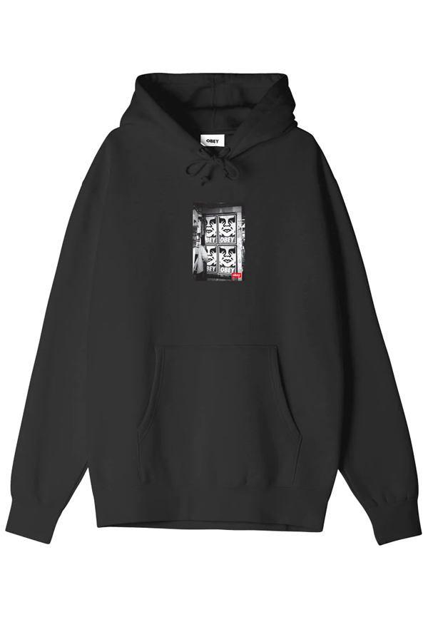Obey Icon Photo Hoodie | Black - Main Image Number 1 of 1