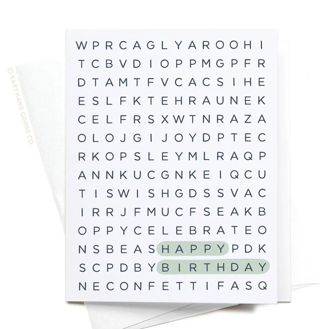 Happy Birthday Word Search Greeting Card - Visual Media Number 1 of 1