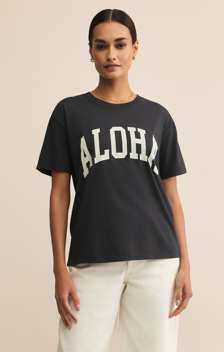 Aloha Boyfriend Tee | Black Sand - Thumbnail Image Number 1 of 2
