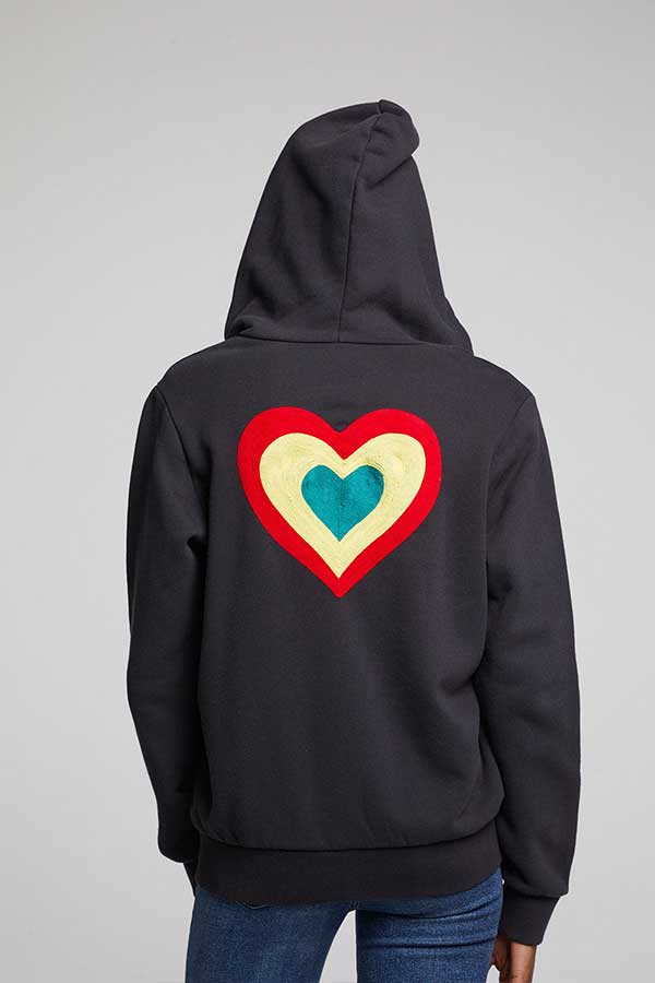 Chaser One Love One Heart Zip Up | Licorice - Main Image Number 2 of 2
