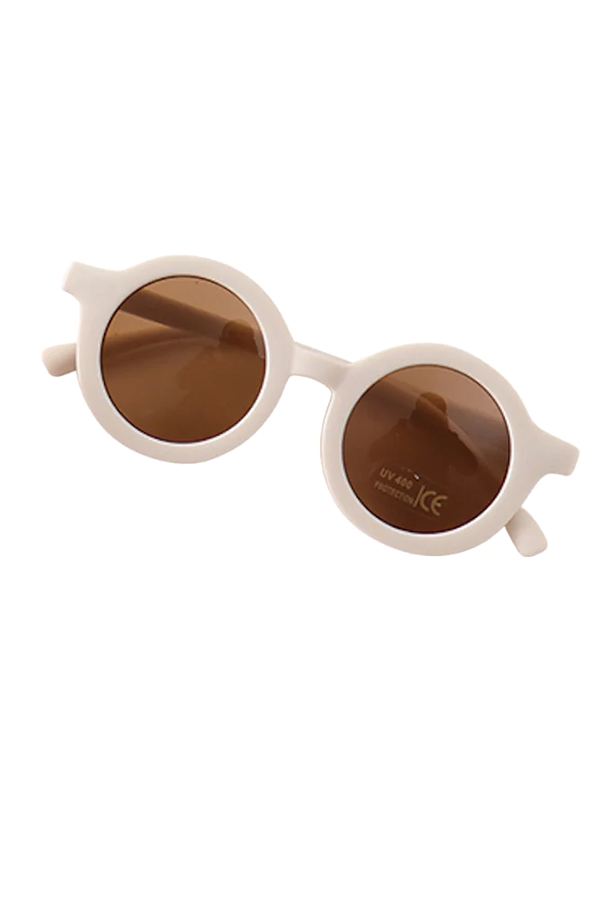 Kids Retro Round Sunglasses UV 400 | White