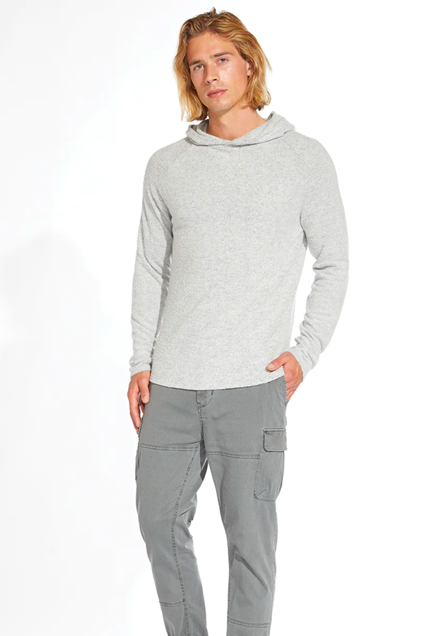 Deswell Knit Hoodie | Heather Light Grey - Thumbnail Image Number 4 of 4
