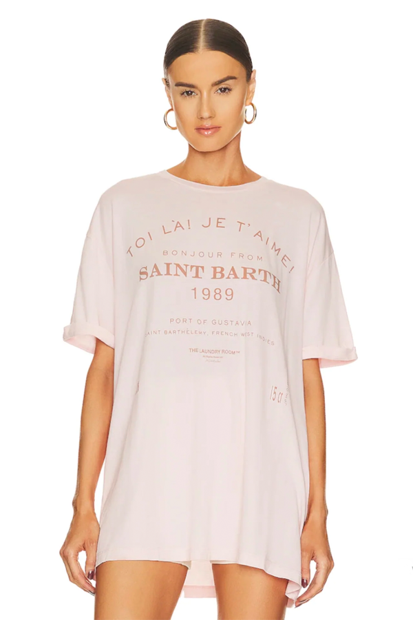 Saint Barth 89 Oversized Tee | Blush - Main Image Number 1 of 4