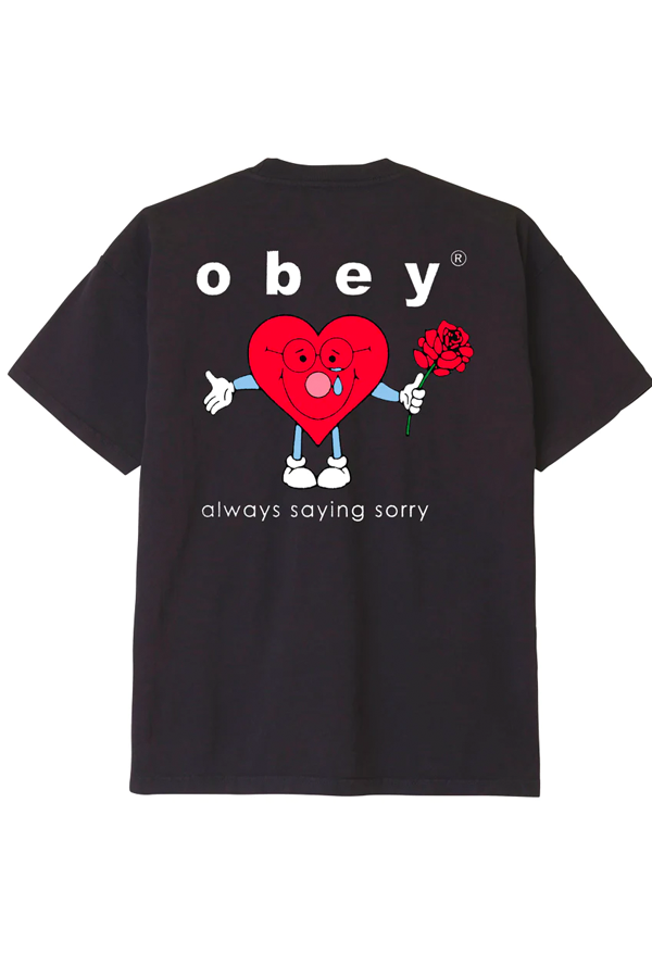 Obey Always Saying Sorry Tee | Off Black - Main Image Number 1 of 2