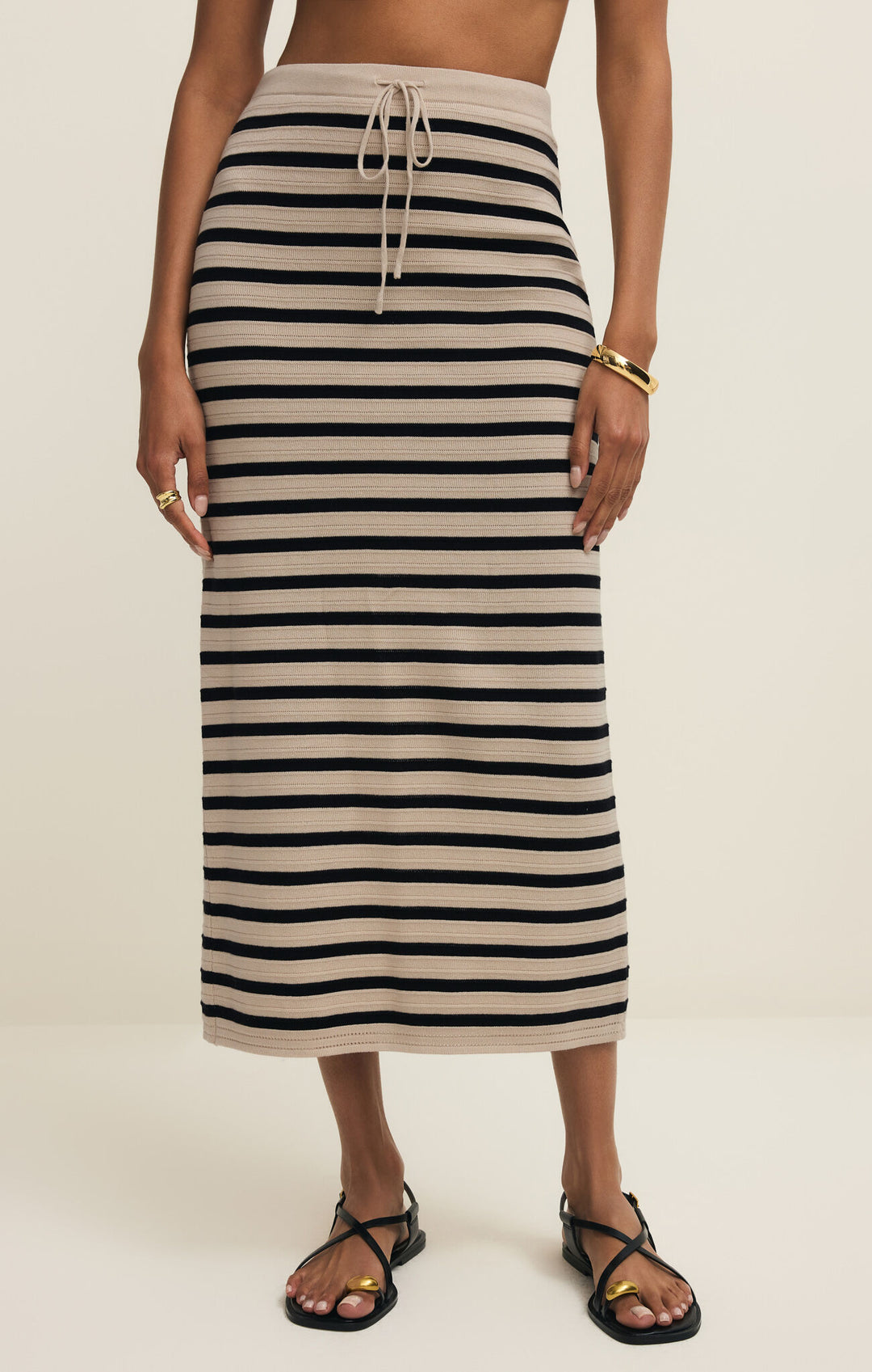 Emori Striped Skirt | Natural - Visual Media Number 2 of 2