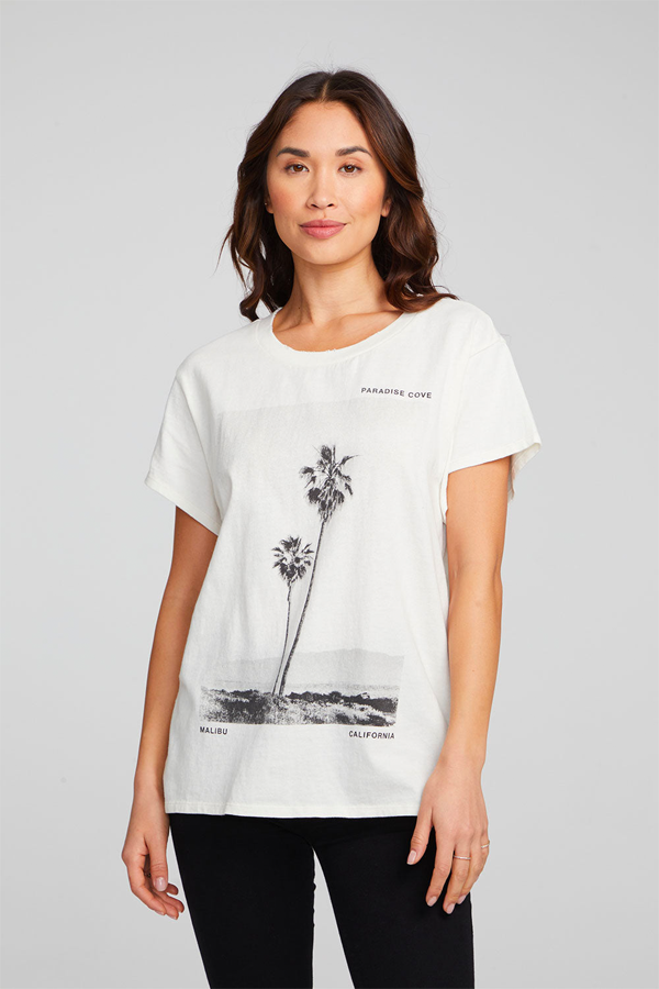 B&amp;W Palm Tree Tee | Bright White - Thumbnail Image Number 2 of 4
