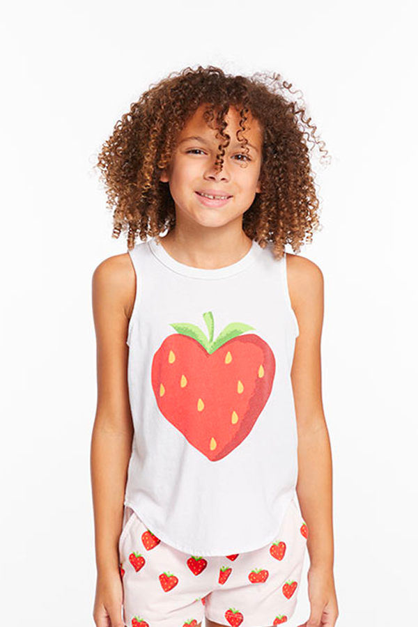 Strawberry Heart Tank | White - Main Image Number 1 of 1