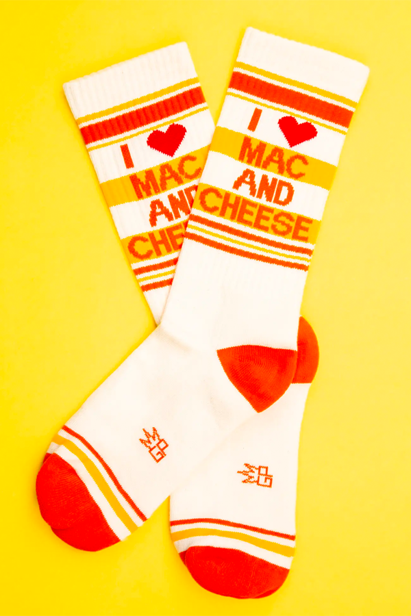 I Heart Mac n Cheese Gym Crew Socks - Main Image Number 1 of 1