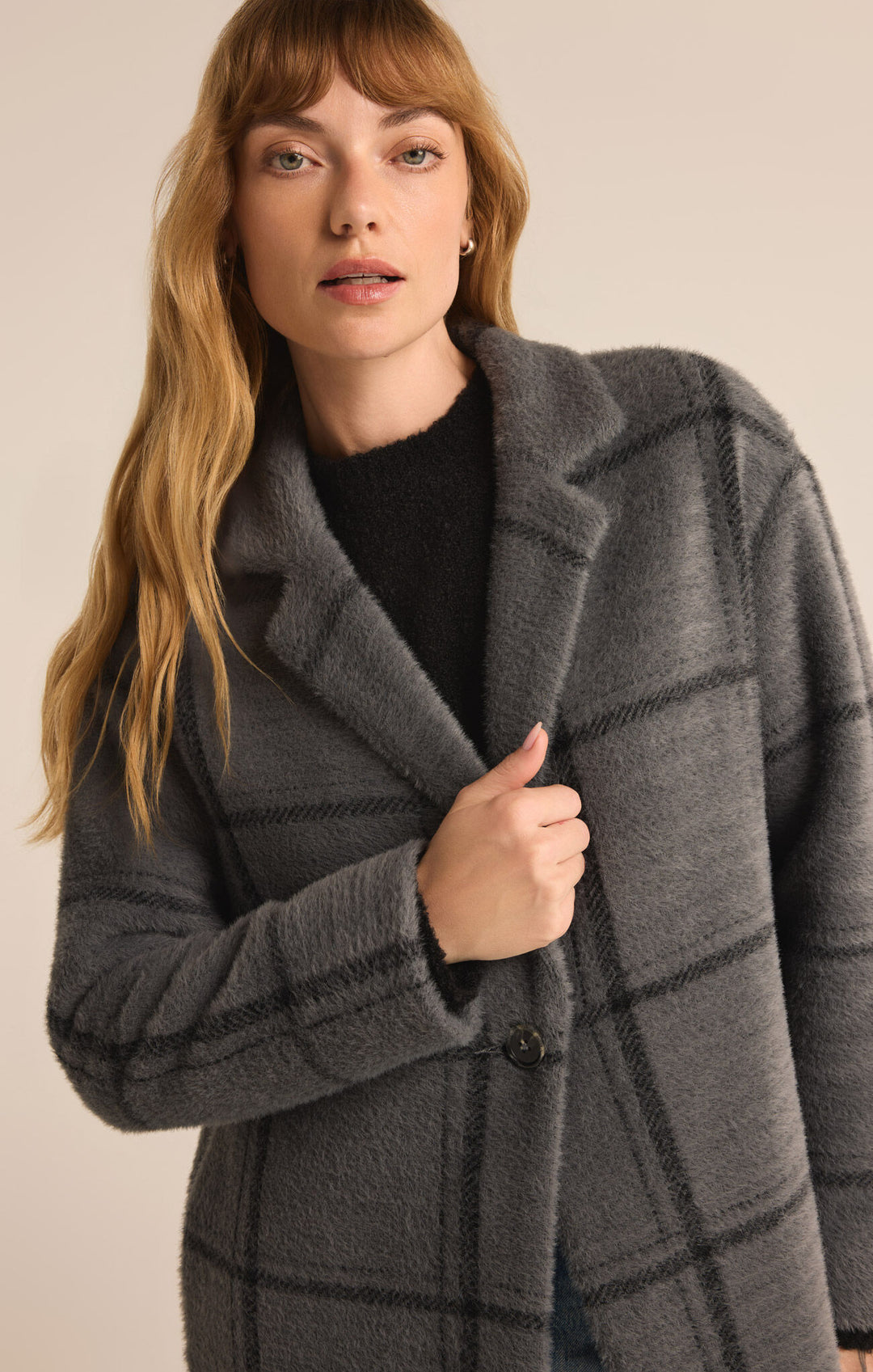 Mason Windowpane Coat | Charcoal Heather - Visual Media Number 3 of 3