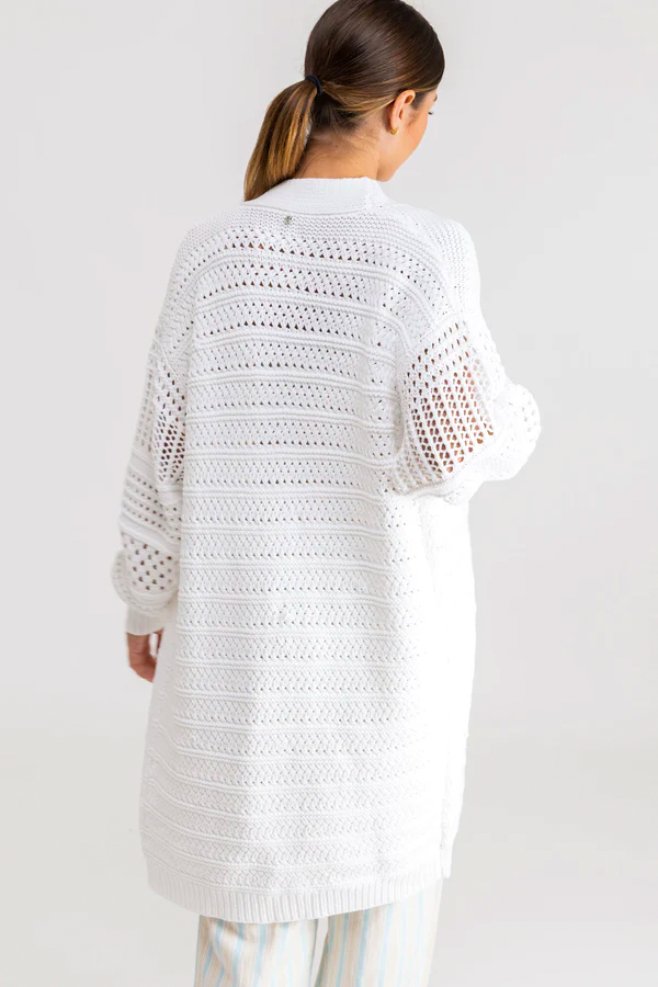 Chunky Knit Cardigan | Off White - Main Image Number 3 of 3