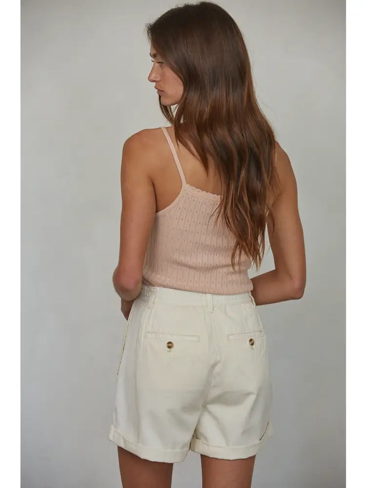 Knit Sweater Ribbed Cami Top | Light Pink - Thumbnail Image Number 2 of 2
