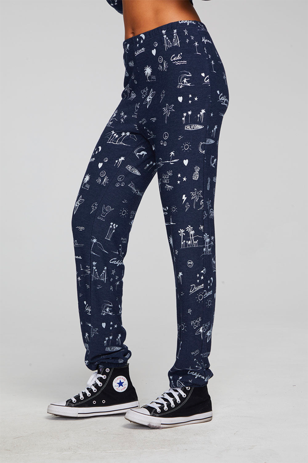 Cali All Over Icons Jogger | Mood Indigo - Main Image Number 2 of 4