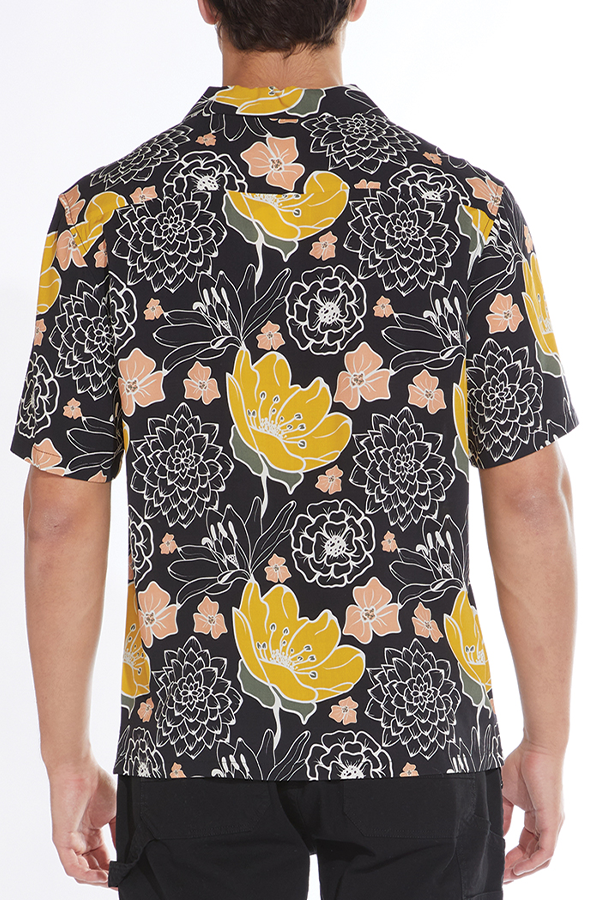 Beau Floral Print Shirt | Black - Thumbnail Image Number 2 of 2
