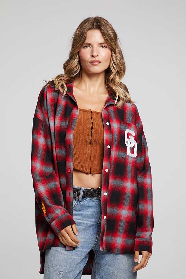 Grateful Dead Flannel | Red Black Plaid - Thumbnail Image Number 2 of 2
