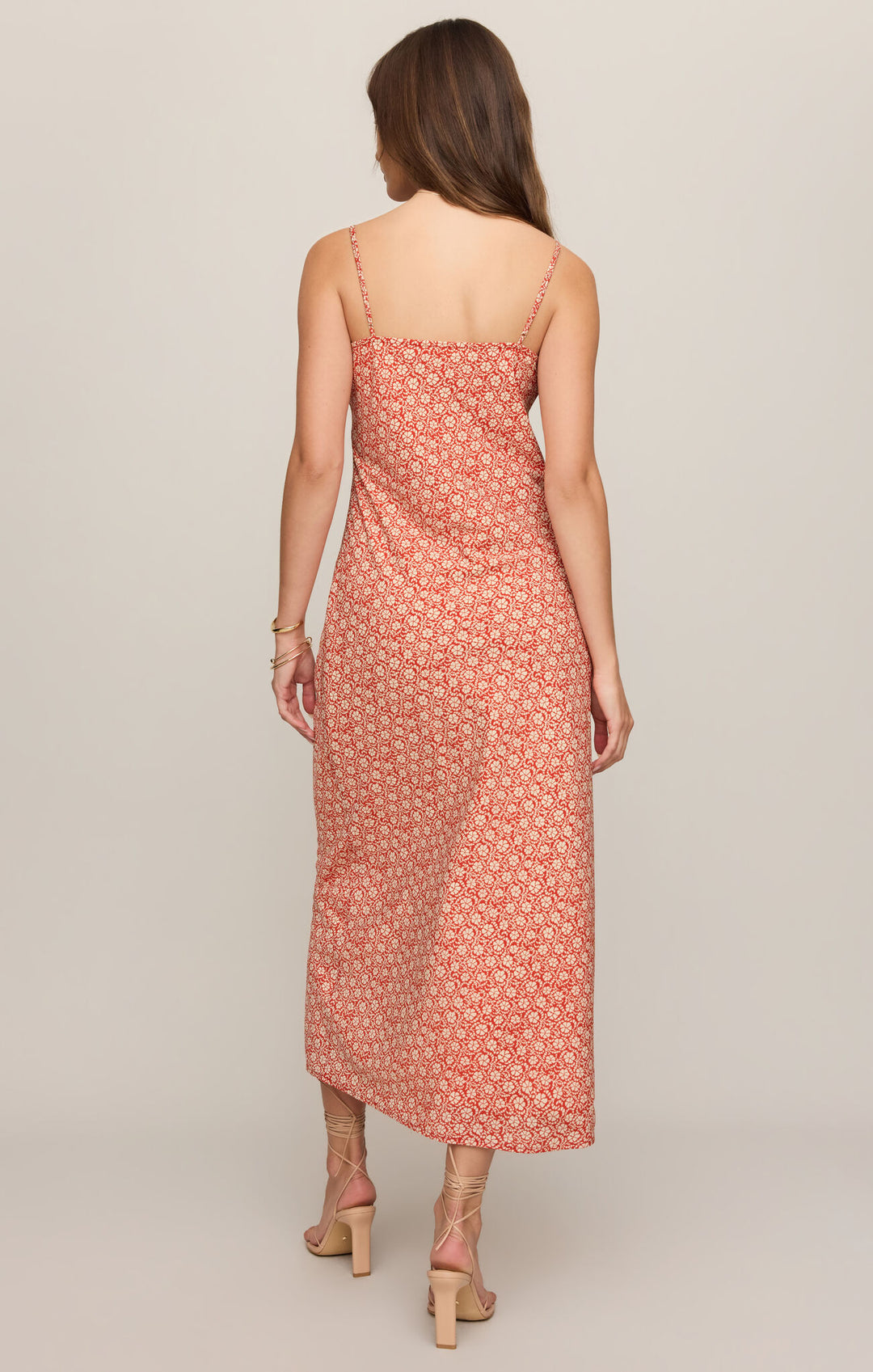 Emela Iris Floral Midi Dress | Chili Pepper - Visual Media Number 2 of 2