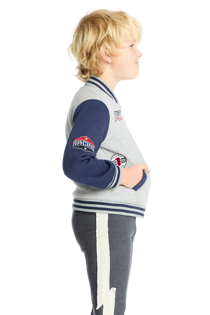 Allan Bomber Jacket | Navy / Heather Grey - Thumbnail Image Number 4 of 4
