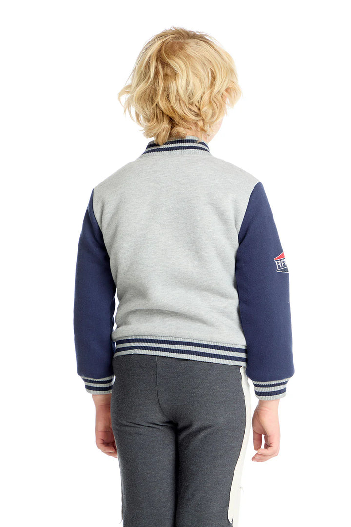 Allan Bomber Jacket | Navy / Heather Grey - Thumbnail Image Number 2 of 4
