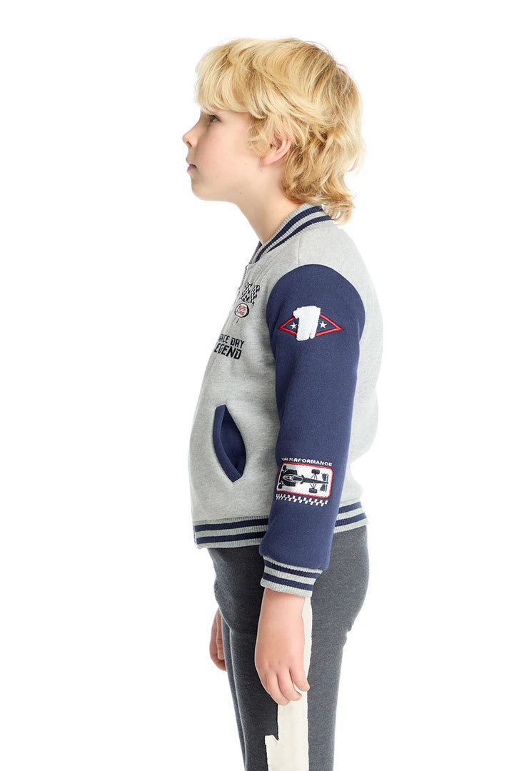 Allan Bomber Jacket | Navy / Heather Grey - Thumbnail Image Number 3 of 4

