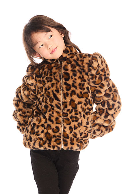 Puff Sleeve Jacket | Leopard - Thumbnail Image Number 1 of 3
