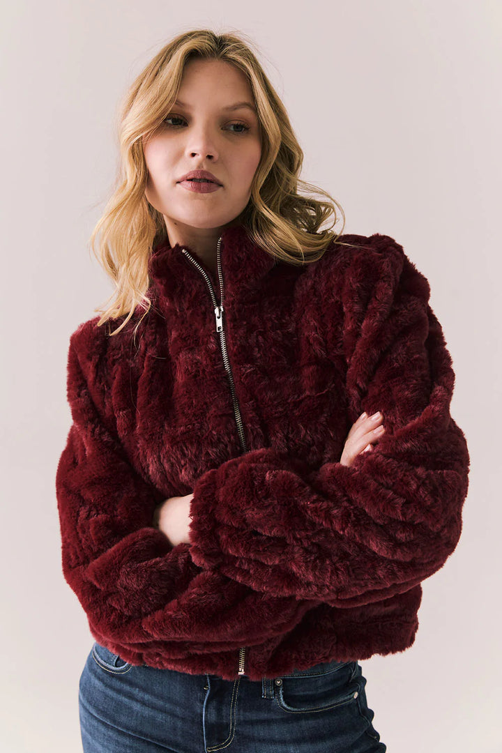 Puff Sleeve Jacket | Cabernet - Thumbnail Image Number 1 of 3
