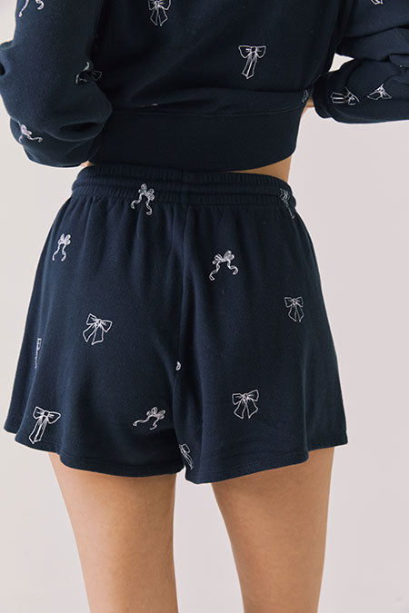 Tossed Bows Shorts | Navy - Thumbnail Image Number 2 of 2
