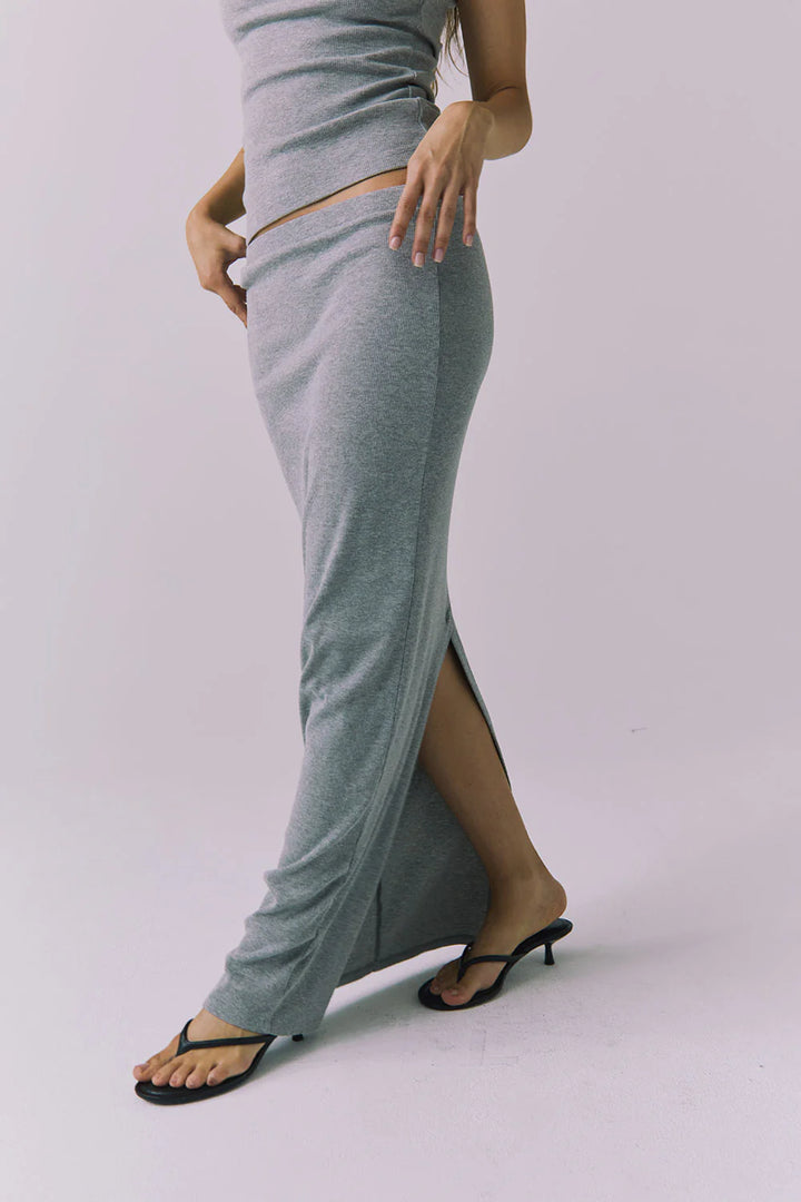 Allure Maxi Skirt | Heather Gray - Thumbnail Image Number 3 of 3
