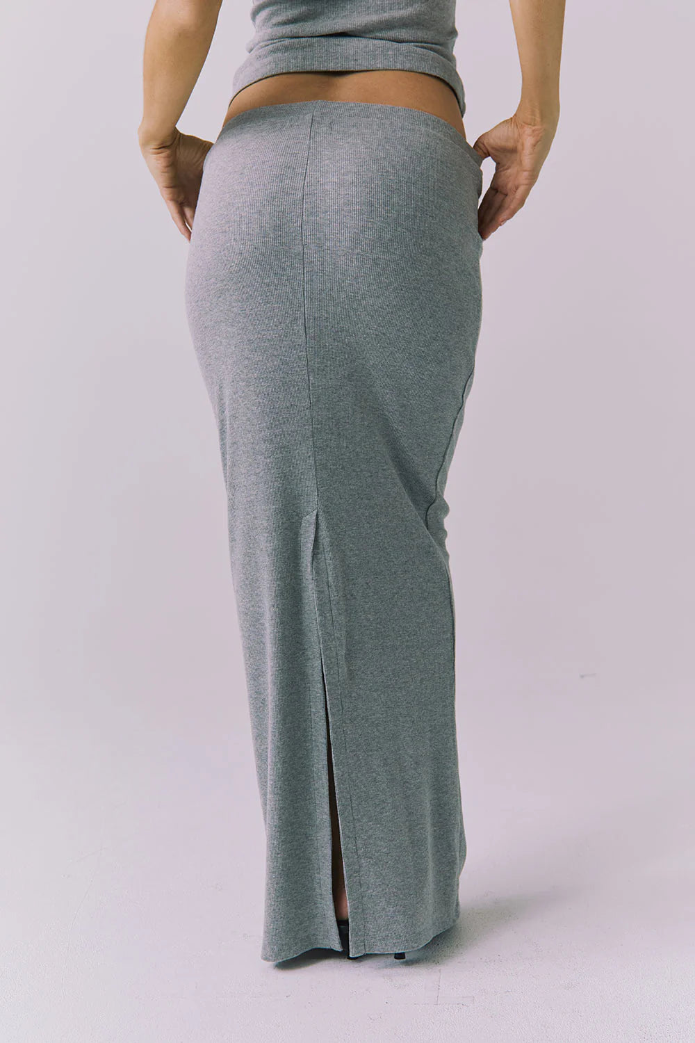 Allure Maxi Skirt | Heather Gray - Visual Media Number 2 of 3