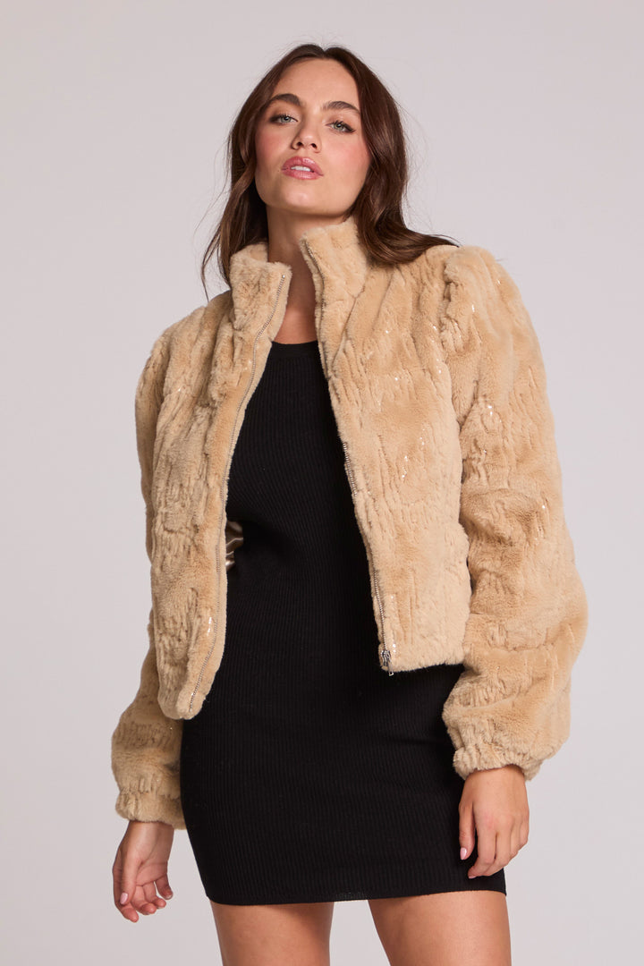 Puff Sleeve Jacket | Cappucino - Thumbnail Image Number 1 of 3
