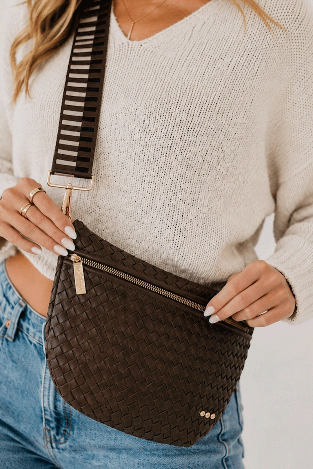 Westlyn Woven Bum Bag | Chocolate - Visual Media Number 1 of 1